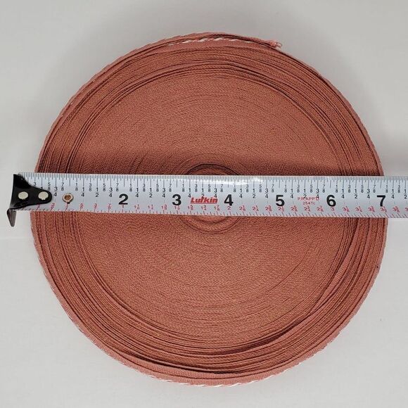 Vintage Pink Mauve Embroidered Cotton Woven Twill Trim 1/2" X 50 yards approx - Picture 2 of 3
